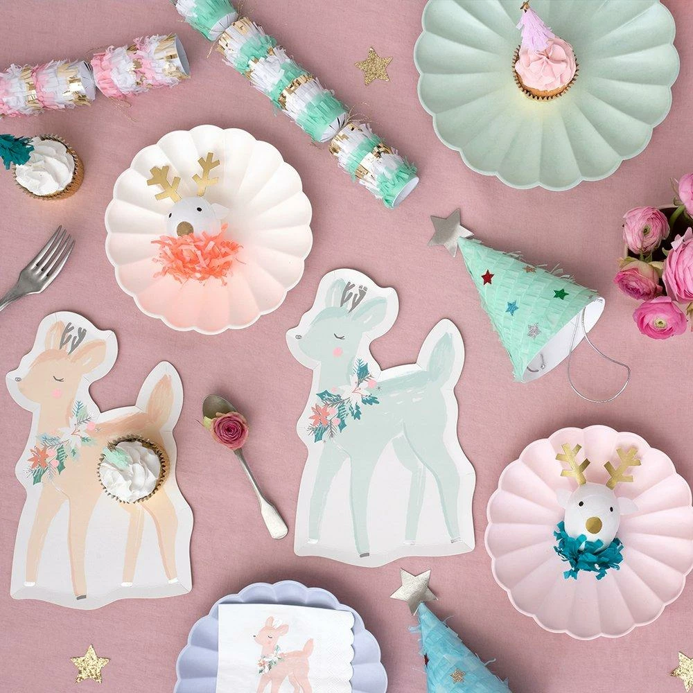 Meri Meri Party Pastel Reindeer Plates 4 Meri Meri Party Pastel Reindeer Plates