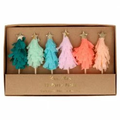 Meri Meri Party Rainbow Fringed Christmas Tree Picks