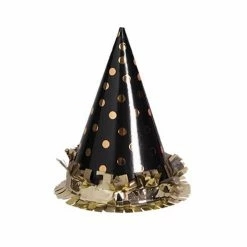 Party Hats + Crowns Metallic Gold Polka Dot Party Hats