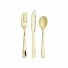 Metallic Gold Plastic Cutlery Set 24ct Party