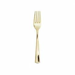 Cutlery Party Metallic Gold Plastic Forks 24ct