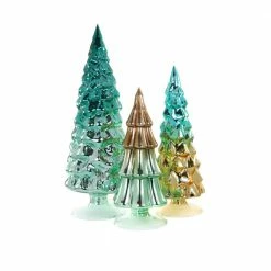 Cody Foster & Co. PREORDER: Multi Color Green / Teal Hue Trees (Set Of 3)