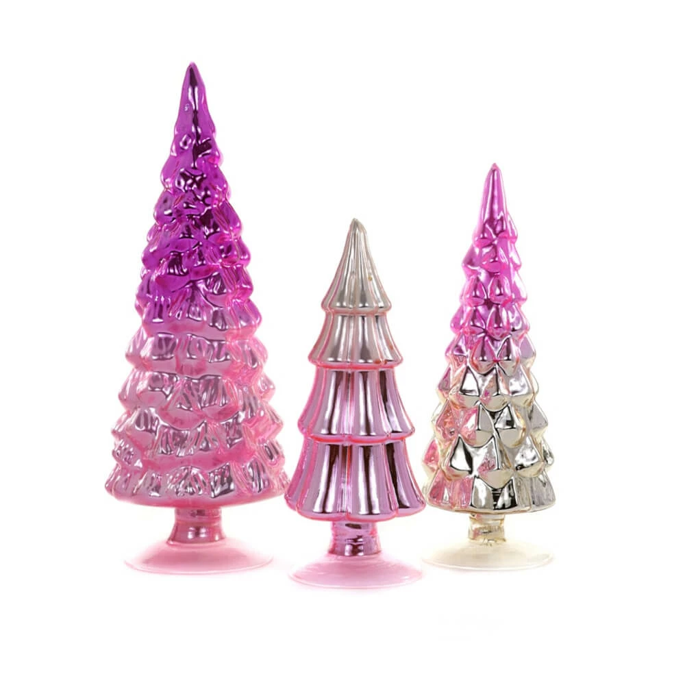 Cody Foster & Co. Christmas PREORDER: Multi Color Pink Hue Trees (Set Of 3) 3 Cody Foster & Co. Christmas PREORDER: Multi Color Pink Hue Trees (Set Of 3)