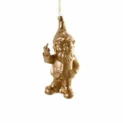 Cody Foster & Co. Gold Naughty Gnome Ornament 5.5" Christmas