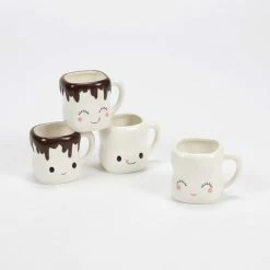 One Hundred 80 Degrees Christmas Marshmallow Mugs W/ Handles (Set Of 4)