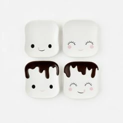 One Hundred 80 Degrees Marshmallow Plates (Set Of 4)