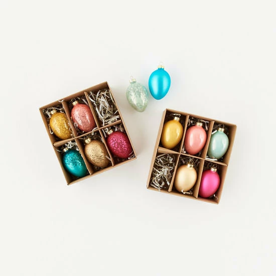 One Hundred 80 Degrees Ornaments Glass Egg Ornament Set (Set Of 6) 3 One Hundred 80 Degrees Ornaments Glass Egg Ornament Set (Set Of 6)