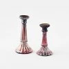 One Hundred 80 Degrees Christmas Oil Slick Glass Candlesticks (Set Of 2)