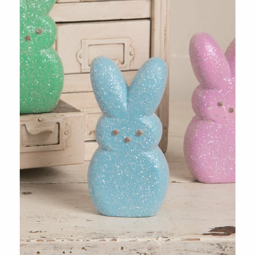 Bethany Lowe Easter Peeps 6" Blue Bunny Figure 3 Bethany Lowe Easter Peeps 6" Blue Bunny Figure