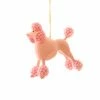 Cody Foster & Co. Christmas Pink Beaded Poodle Ornament 4.5"