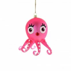 Cody Foster & Co. PREORDER: Pink Kitschy Octopus Ornament, 4" Christmas