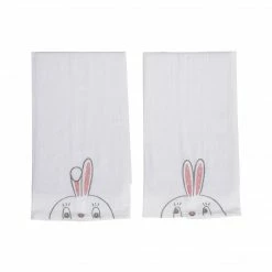 Transpac Imports Johanna Parker Easter Dottie Embroidered Tea Towels (Set Of 2)