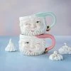 Glitterville Studios White Papa Noel Holiday Mint / Pink Mug (Set Of 2)