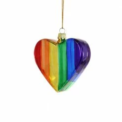 Cody Foster & Co. PREORDER: Rainbow Heart Ornament 3.25"