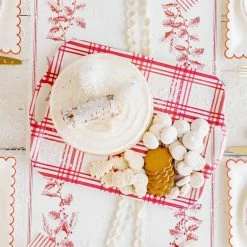 My Mind’s Eye Red Plaid Bamboo Tray Party