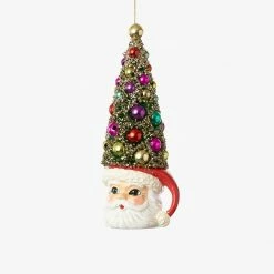 One Hundred 80 Degrees Christmas Santa Mug With Sisal Tree Ornament 6.25"