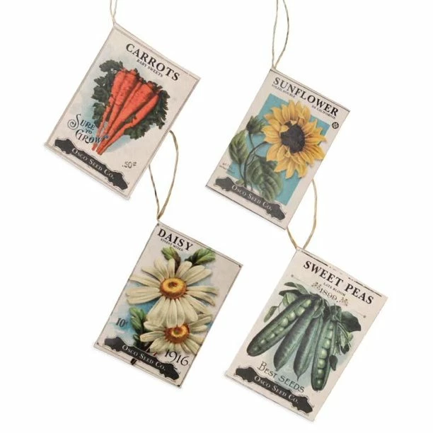 Bethany Lowe Ornaments Spring Seed Packet Ornament Set (Set Of 4) 3 Bethany Lowe Ornaments Spring Seed Packet Ornament Set (Set Of 4)