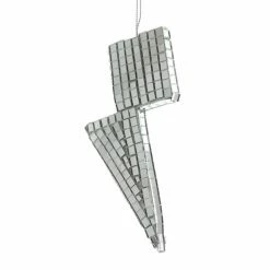 Cody Foster & Co. Silver Mirrored Lightning Bolt Ornament 5"