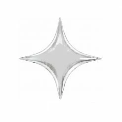 Qualatex Silver Star Point Foil Balloon 20" Party