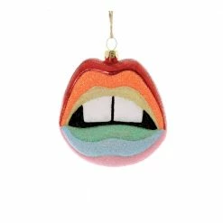 Cody Foster & Co. Spectrum Lips Glass Ornament 3.5"