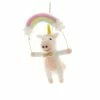Cody Foster & Co. Unicorn Over The Rainbow Ornament 5.75" Christmas