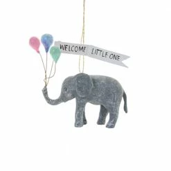 Cody Foster & Co. Welcome Little One Elephant Ornament 5"