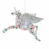 Cody Foster & Co. White Floral Pegasus W/ Silver Wings Ornament 6"