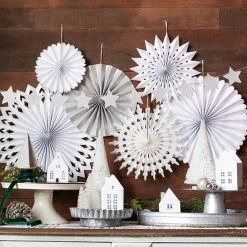 My Mind’s Eye Winter White Decorative Fans Set Party